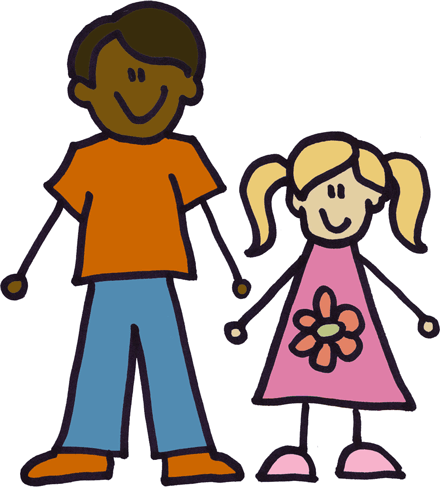 Two kids holding hands icon