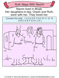 Sunday school activities about Ruth | Children's Worship Bulletins